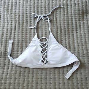 Victoria Secret Baby Blue Lace up Swim Top